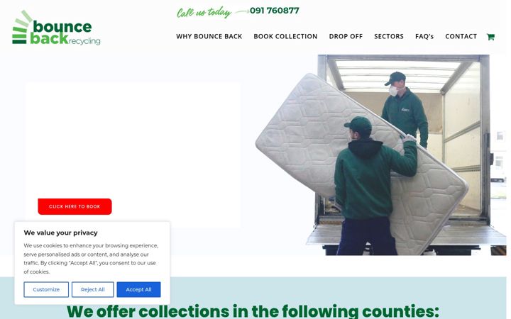 Screenshot of bouncebackrecycling.ie