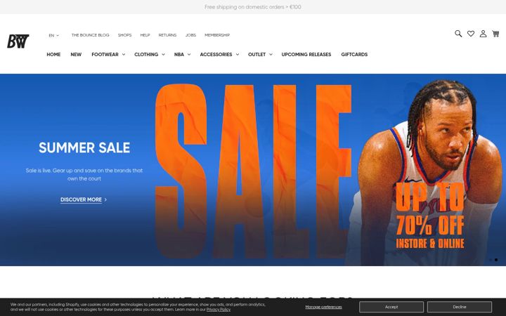 Screenshot of bouncewear.com