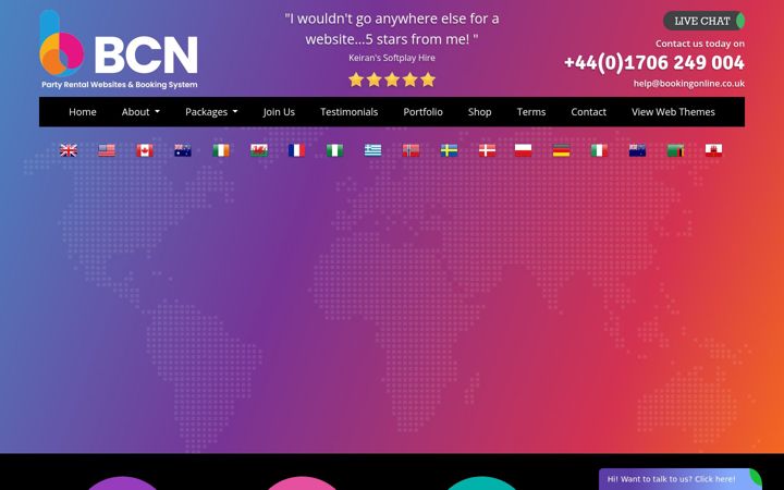 Screenshot of bouncycastlenetwork.co.uk