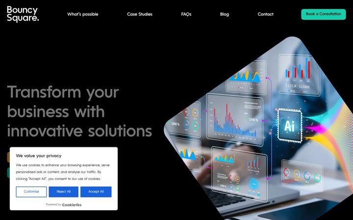 Screenshot of bouncysquare.co.uk