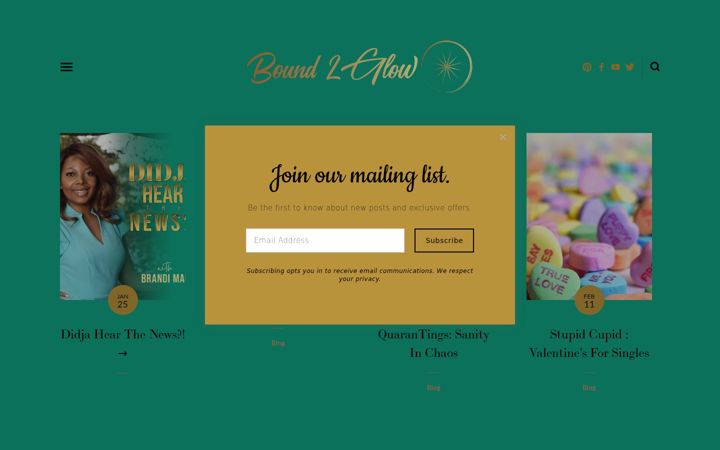 Screenshot of bound2glow.com