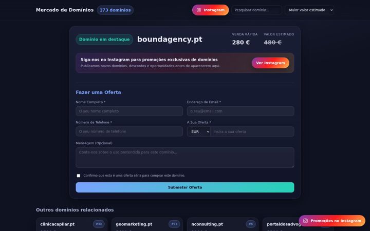 Ekrānuzņēmums no boundagency.pt
