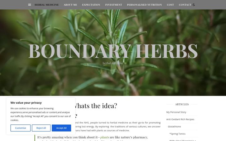 Screenshot του boundaryherbs.co.uk