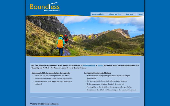Screenshot of boundless-reisen.de