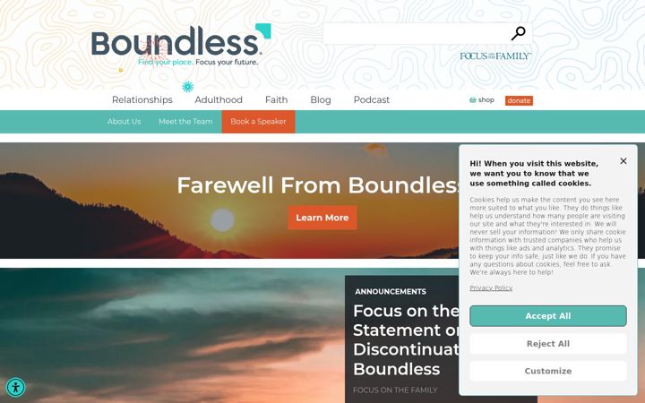 Screenshot von boundless.org