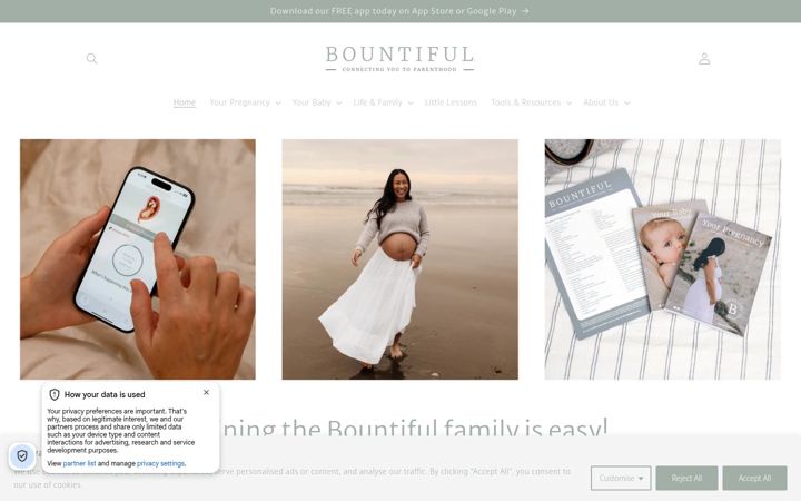 Screenshot of bountifulpacks.co.nz