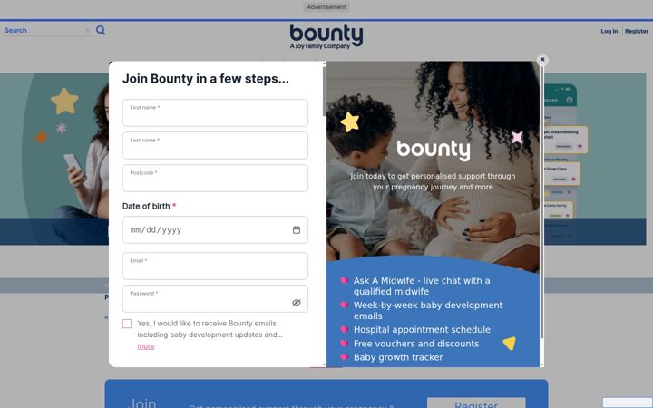 Screenshot of bounty.com