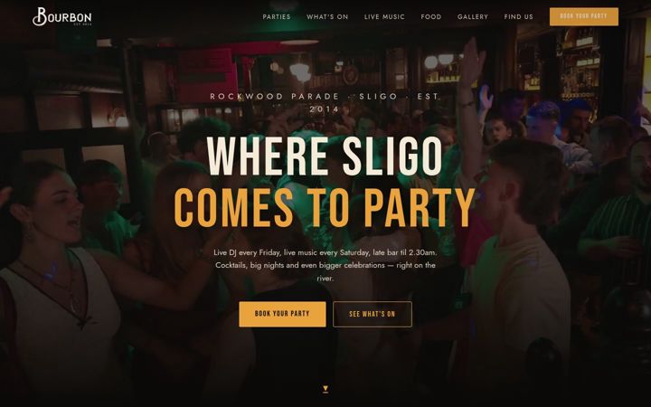 Screenshot of bourbon.ie
