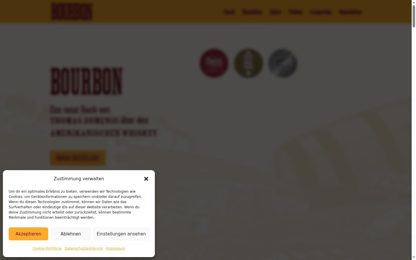 Screenshot del banner di consenso mostrato prima di qualsiasi interazione