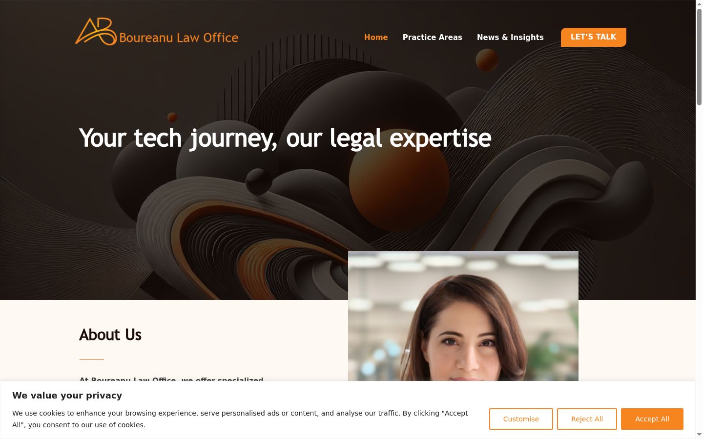 Screenshot of the consent banner shown before any interaction