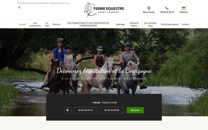 Snímek obrazovky bourgogne-a-cheval.fr