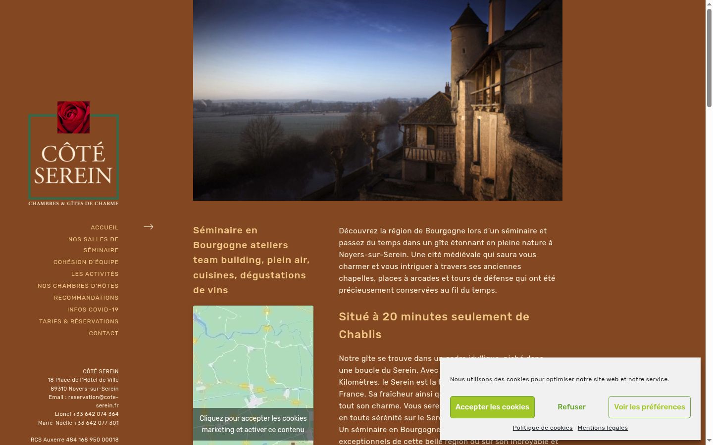 Screenshot del banner di consenso mostrato prima di qualsiasi interazione