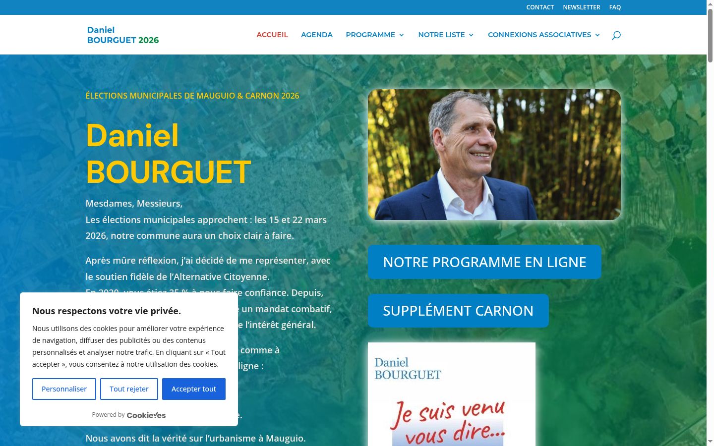 Screenshot del banner di consenso mostrato prima di qualsiasi interazione