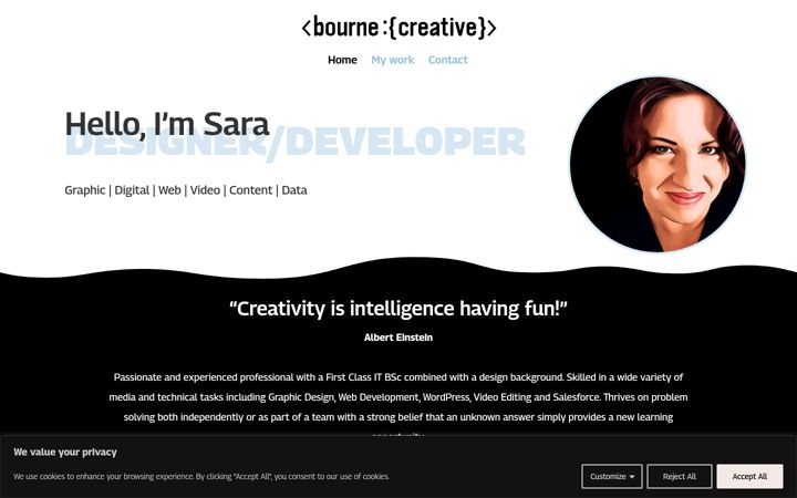 Screenshot of bournecreative.com