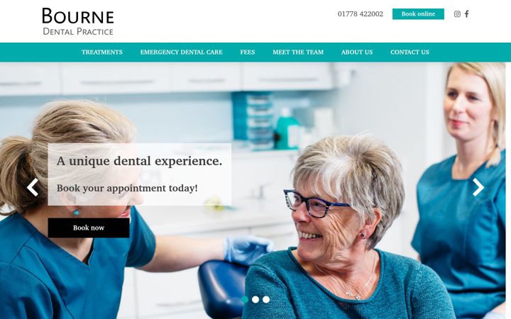 Screenshot of bournedentalpractice.co.uk