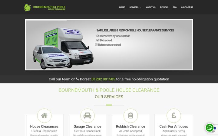 Screenshot of bournemouthandpoolehouseclearance.com