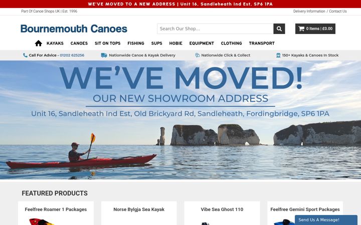 Screenshot of bournemouthcanoes.co.uk