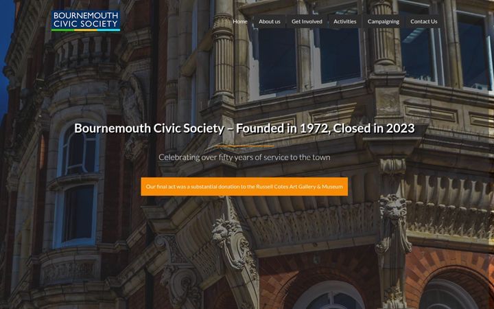Screenshot of bournemouthcivicsociety.org.uk