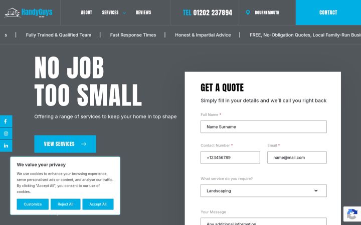 Screenshot of bournemouthhandyguy.uk