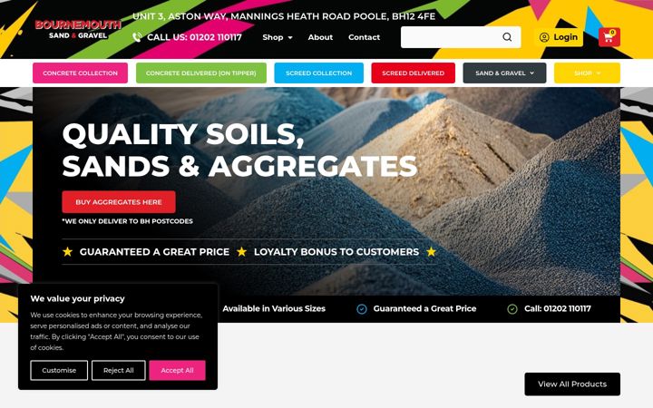 Screenshot of bournemouthsandandgravel.co.uk