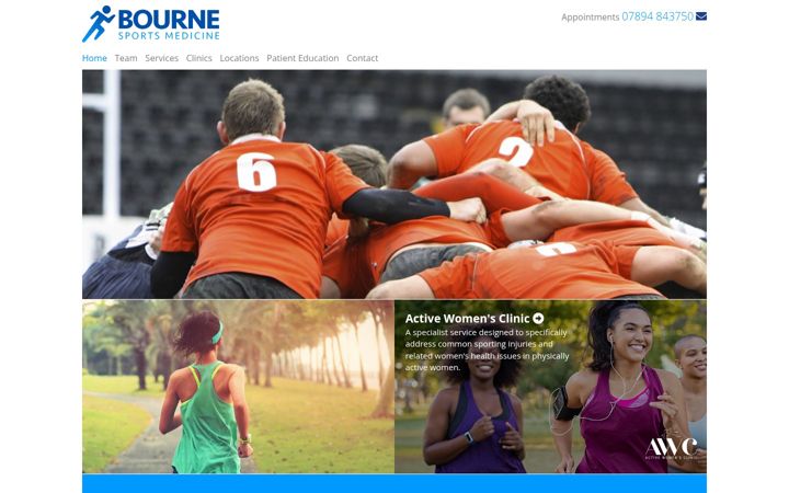 Screenshot of bournesportsmedicine.com