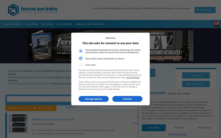 Captura de pantalla de bourseauxtrains.com