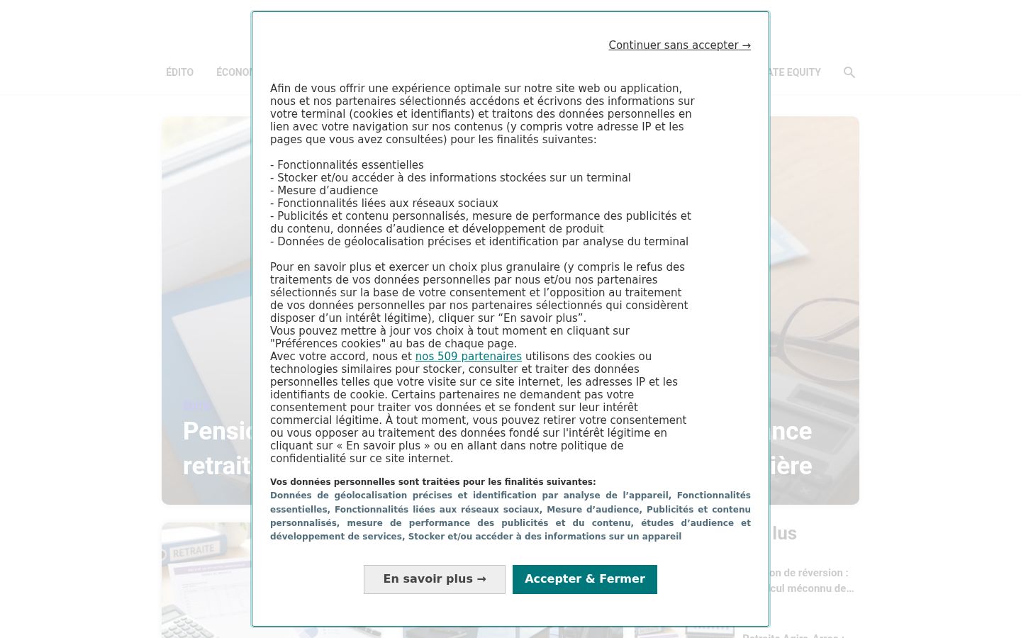 Capture d'écran de la bannière de consentement affichée avant toute interaction