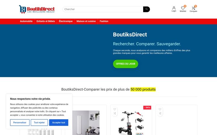 Screenshot of boutikdirect.com