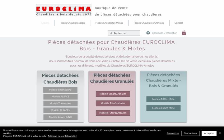 Screenshot von boutique-euroclima.fr