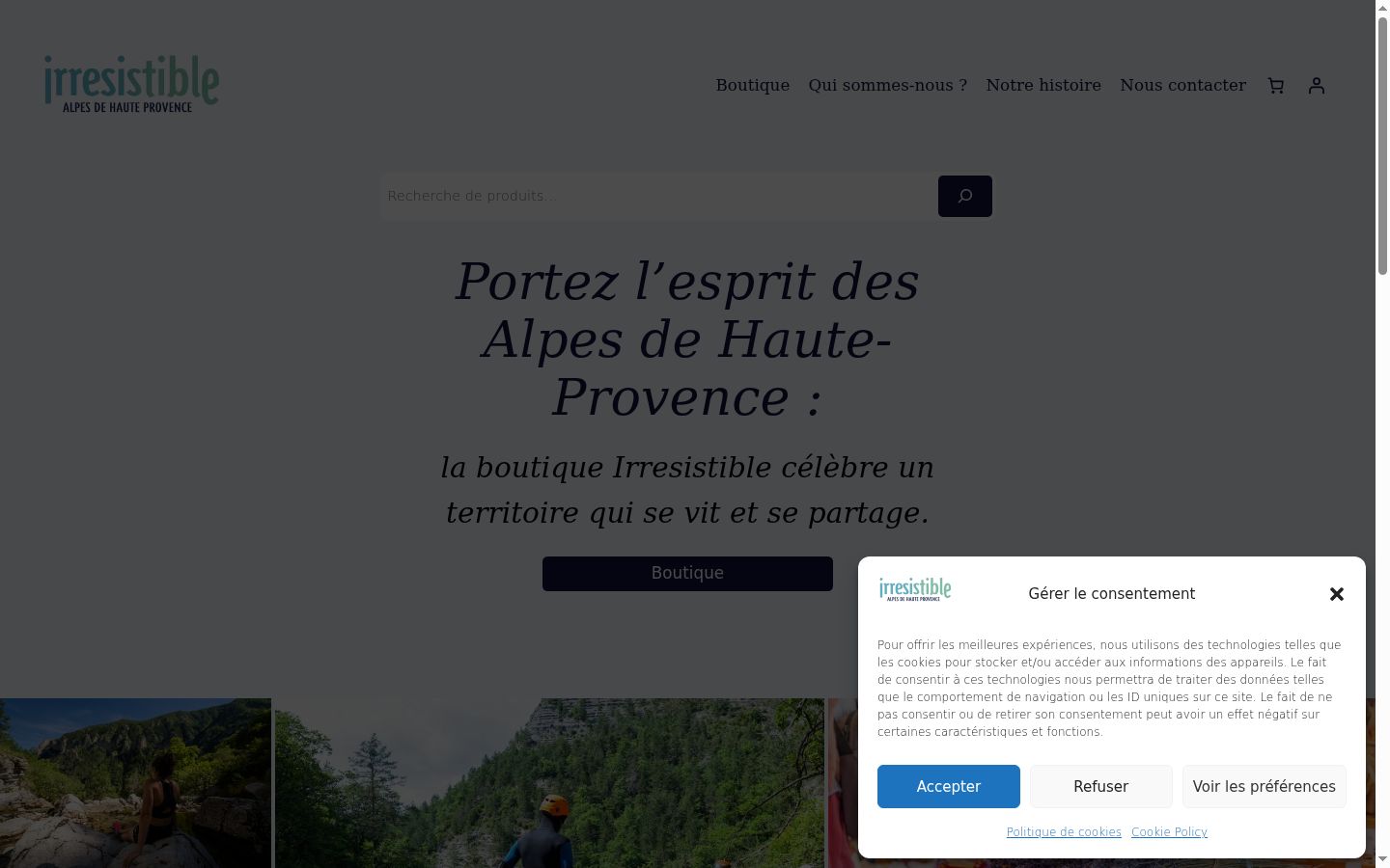 Screenshot del banner di consenso mostrato prima di qualsiasi interazione