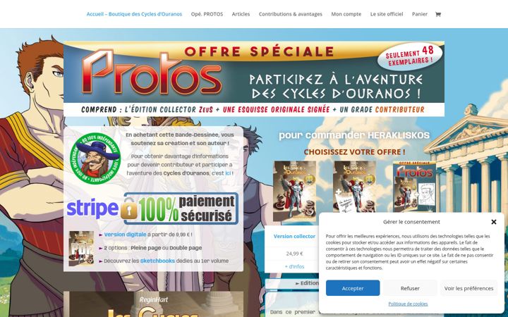 Screenshot of boutique-lescyclesdouranos.fr
