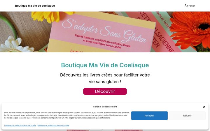 Screenshot of boutique-maviedecoeliaque.fr