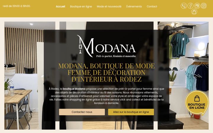 Screenshot of boutique-modana.fr