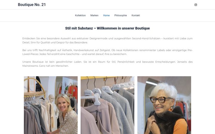 Screenshot of boutique21.at