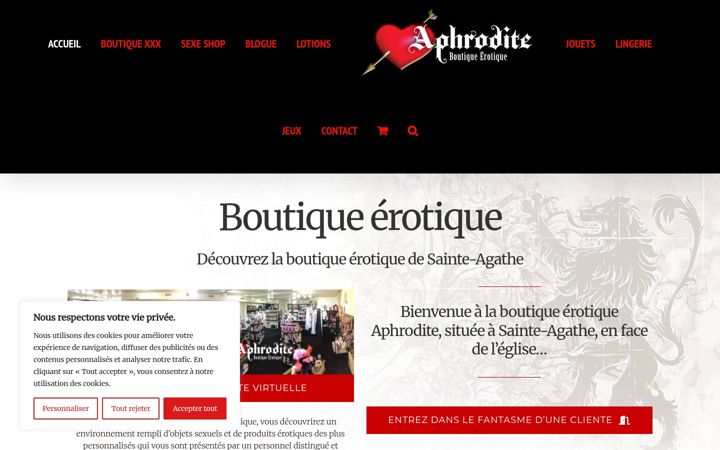 Screenshot of boutiqueaphrodite.ca