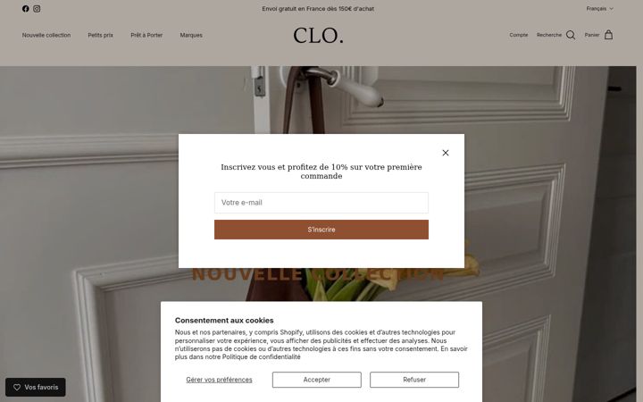 Screenshot of boutiqueclo.fr