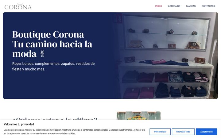 Screenshot of boutiquecorona.es