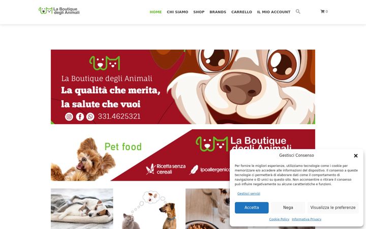 Screenshot of boutiquedeglianimali.it