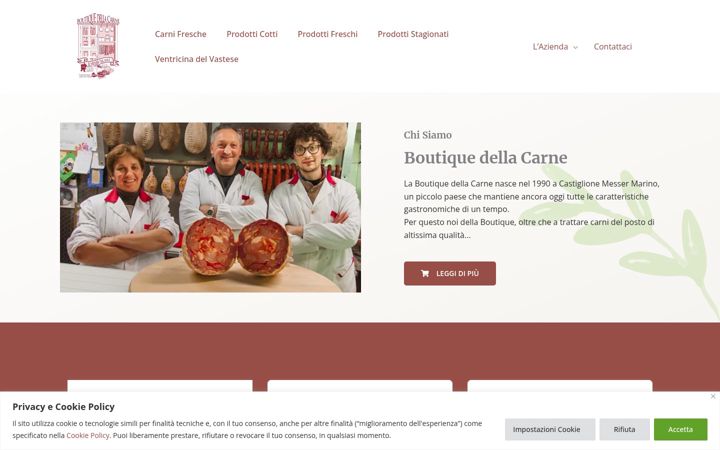 Screenshot of boutiquedellacarne.com