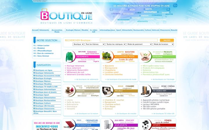 Screenshot of boutiqueenligne.com