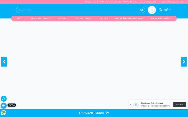 Screenshot of boutiqueentreamigas.com.br