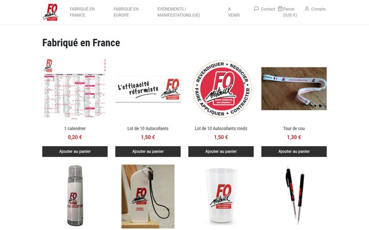 Screenshot of boutiquefometaux.fr