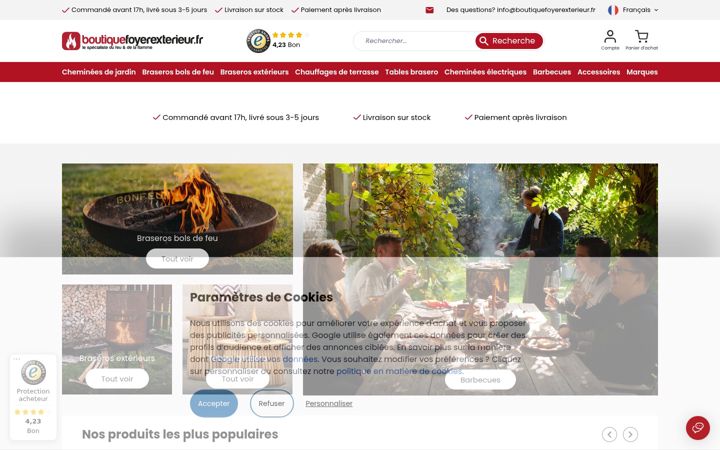 Screenshot of boutiquefoyerexterieur.fr