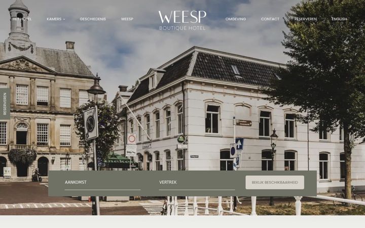 Screenshot of boutiquehotelweesp.nl