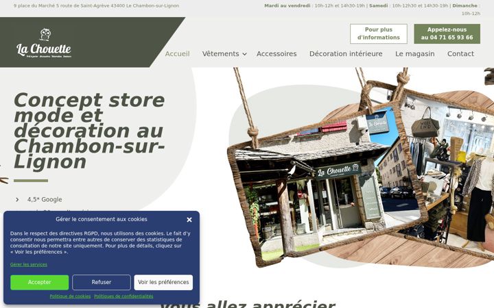 Skærmbillede af boutiquelachouette.fr