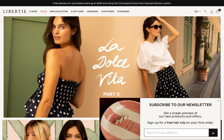 Screenshot of boutiquelibertie.com