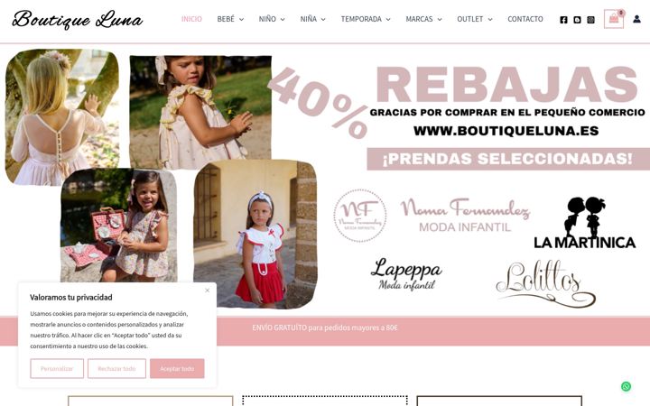 Screenshot of boutiqueluna.es
