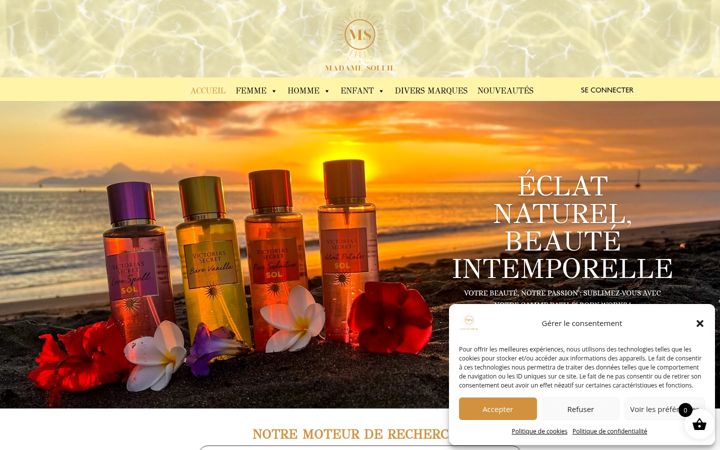Screenshot of boutiquemadamesoleiltahiti.com
