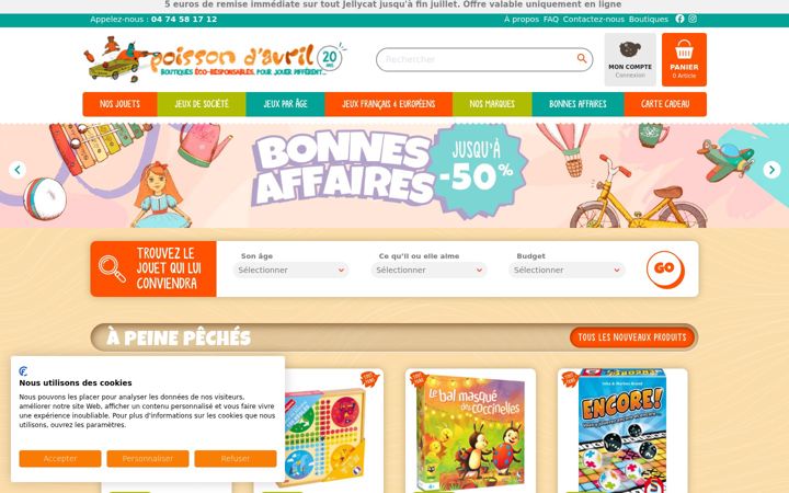 Screenshot of boutiquepoissondavril.com