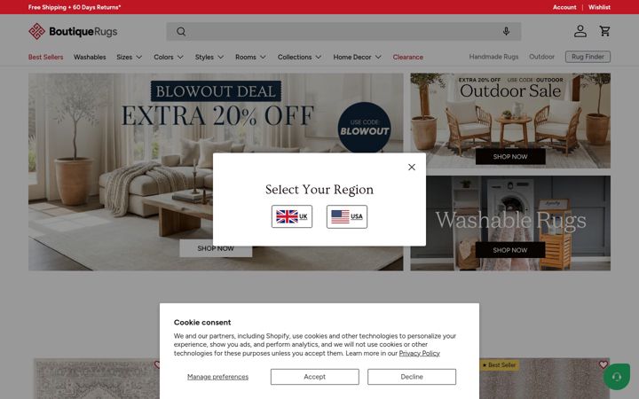 Screenshot of boutiquerugs.com